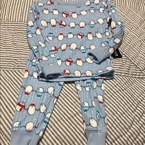 Penguin Print Kids Pajamas - Blue